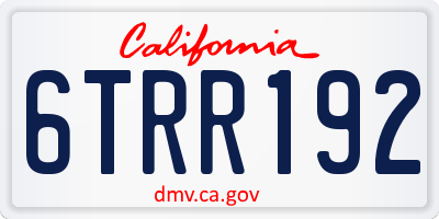 CA license plate 6TRR192