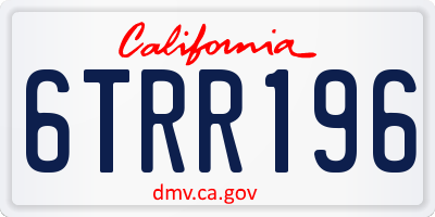 CA license plate 6TRR196