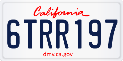 CA license plate 6TRR197