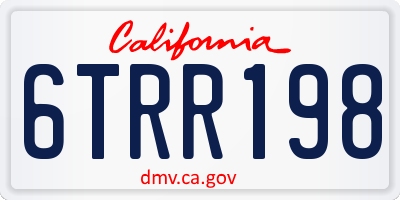 CA license plate 6TRR198