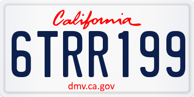 CA license plate 6TRR199