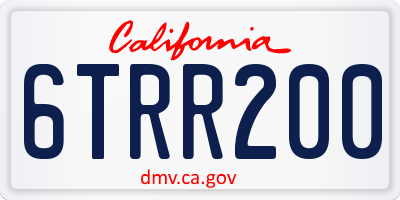 CA license plate 6TRR200