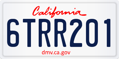 CA license plate 6TRR201