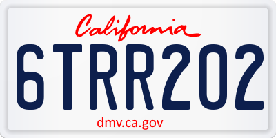 CA license plate 6TRR202