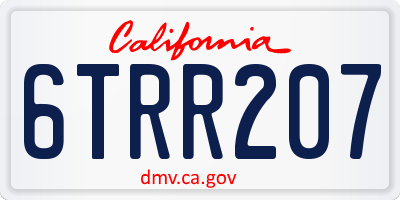 CA license plate 6TRR207