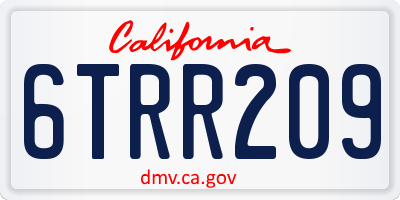 CA license plate 6TRR209