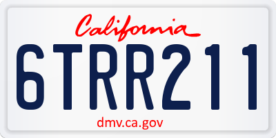 CA license plate 6TRR211