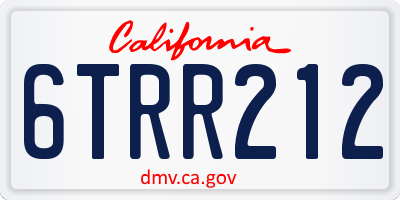 CA license plate 6TRR212