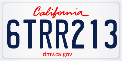 CA license plate 6TRR213