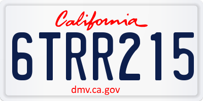 CA license plate 6TRR215