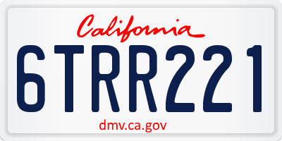 CA license plate 6TRR221
