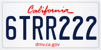 CA license plate 6TRR222