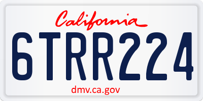 CA license plate 6TRR224