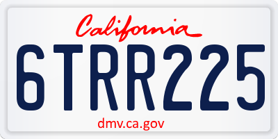 CA license plate 6TRR225