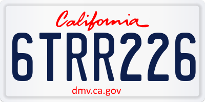 CA license plate 6TRR226