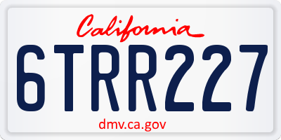 CA license plate 6TRR227