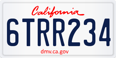 CA license plate 6TRR234