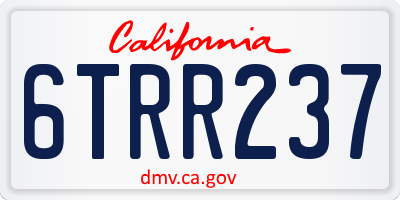 CA license plate 6TRR237