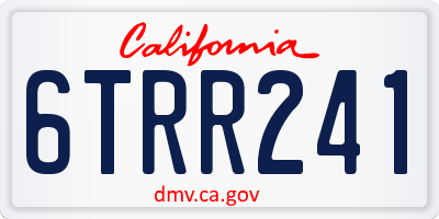 CA license plate 6TRR241