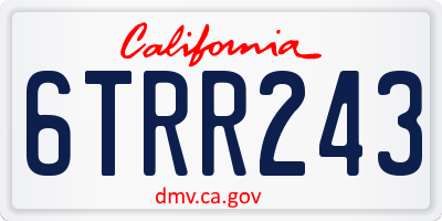 CA license plate 6TRR243