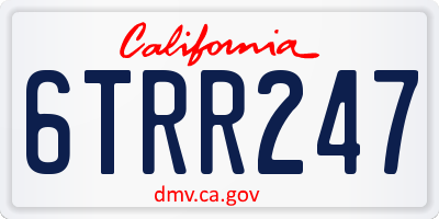 CA license plate 6TRR247