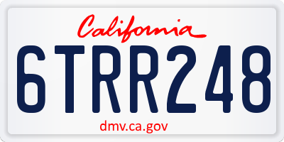 CA license plate 6TRR248