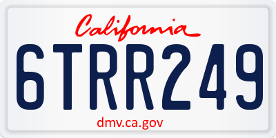 CA license plate 6TRR249