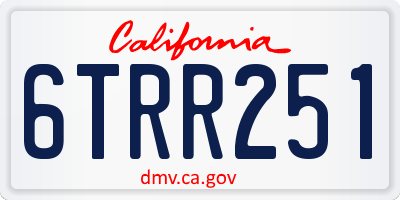 CA license plate 6TRR251