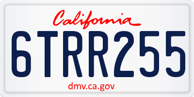CA license plate 6TRR255