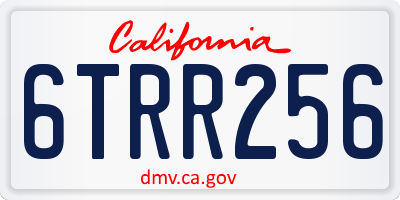 CA license plate 6TRR256