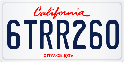 CA license plate 6TRR260