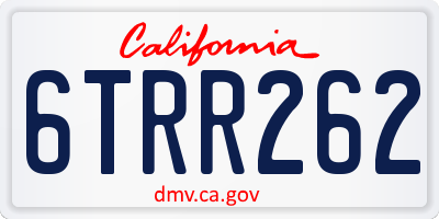 CA license plate 6TRR262