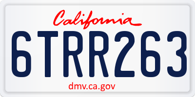 CA license plate 6TRR263