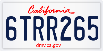 CA license plate 6TRR265
