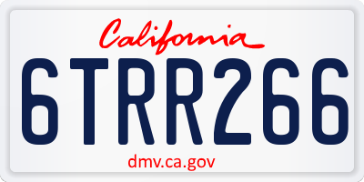CA license plate 6TRR266
