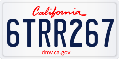 CA license plate 6TRR267