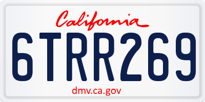 CA license plate 6TRR269
