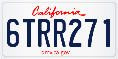 CA license plate 6TRR271