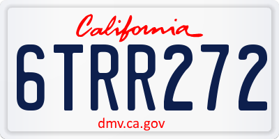 CA license plate 6TRR272
