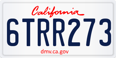 CA license plate 6TRR273