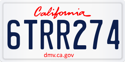 CA license plate 6TRR274