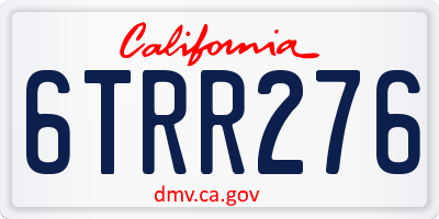 CA license plate 6TRR276