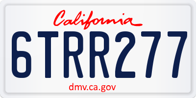 CA license plate 6TRR277