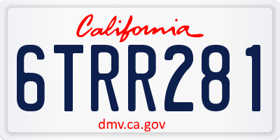 CA license plate 6TRR281