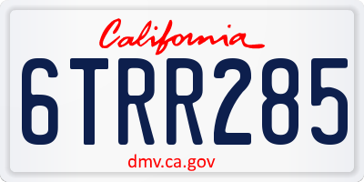 CA license plate 6TRR285