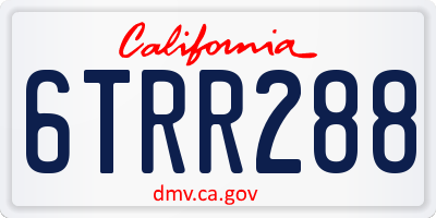 CA license plate 6TRR288