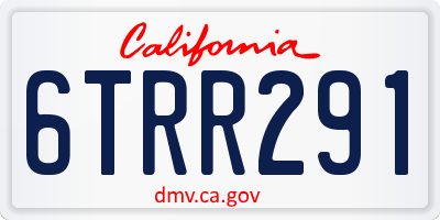 CA license plate 6TRR291