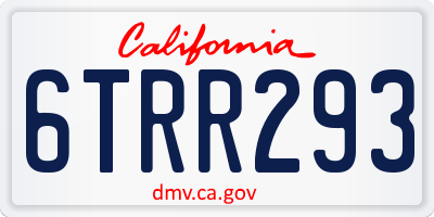 CA license plate 6TRR293