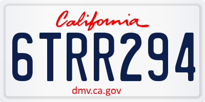 CA license plate 6TRR294