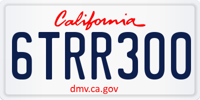 CA license plate 6TRR300